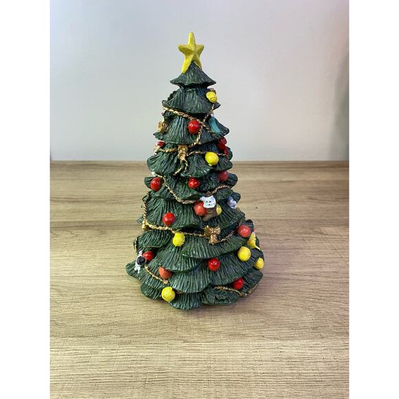 Vintage  8 inch Resin Hand Painted Christmas Tree Hollidays Decoration - Picture 5 of 10